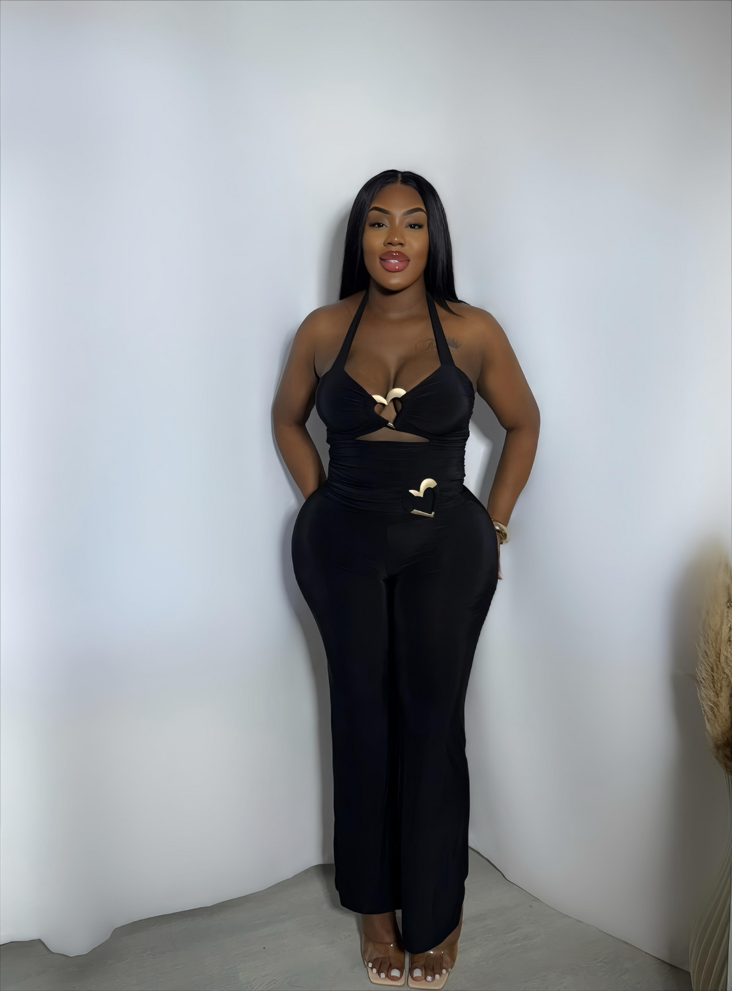 Heart Of Gold Jumpsuit- Black