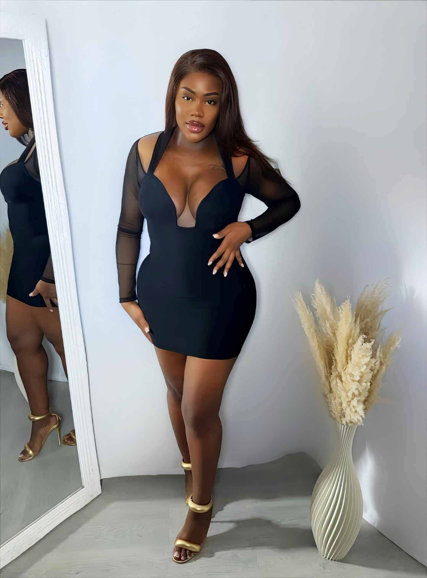 Cleopatra Bandage Mini Dress - Black