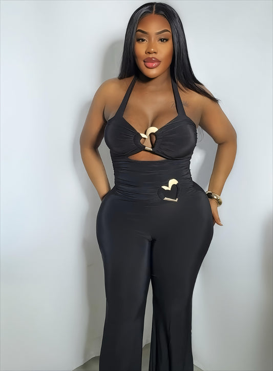 Heart Of Gold Jumpsuit- Black