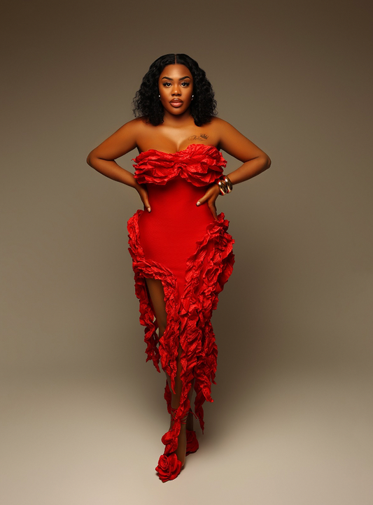 Pretty In Red Bandage Mini Dress - Red