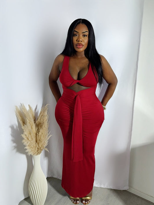 Divine Beauty Maxi Dress- Red