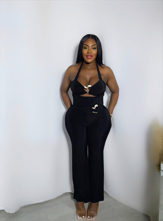 Heart Of Gold Jumpsuit- Black